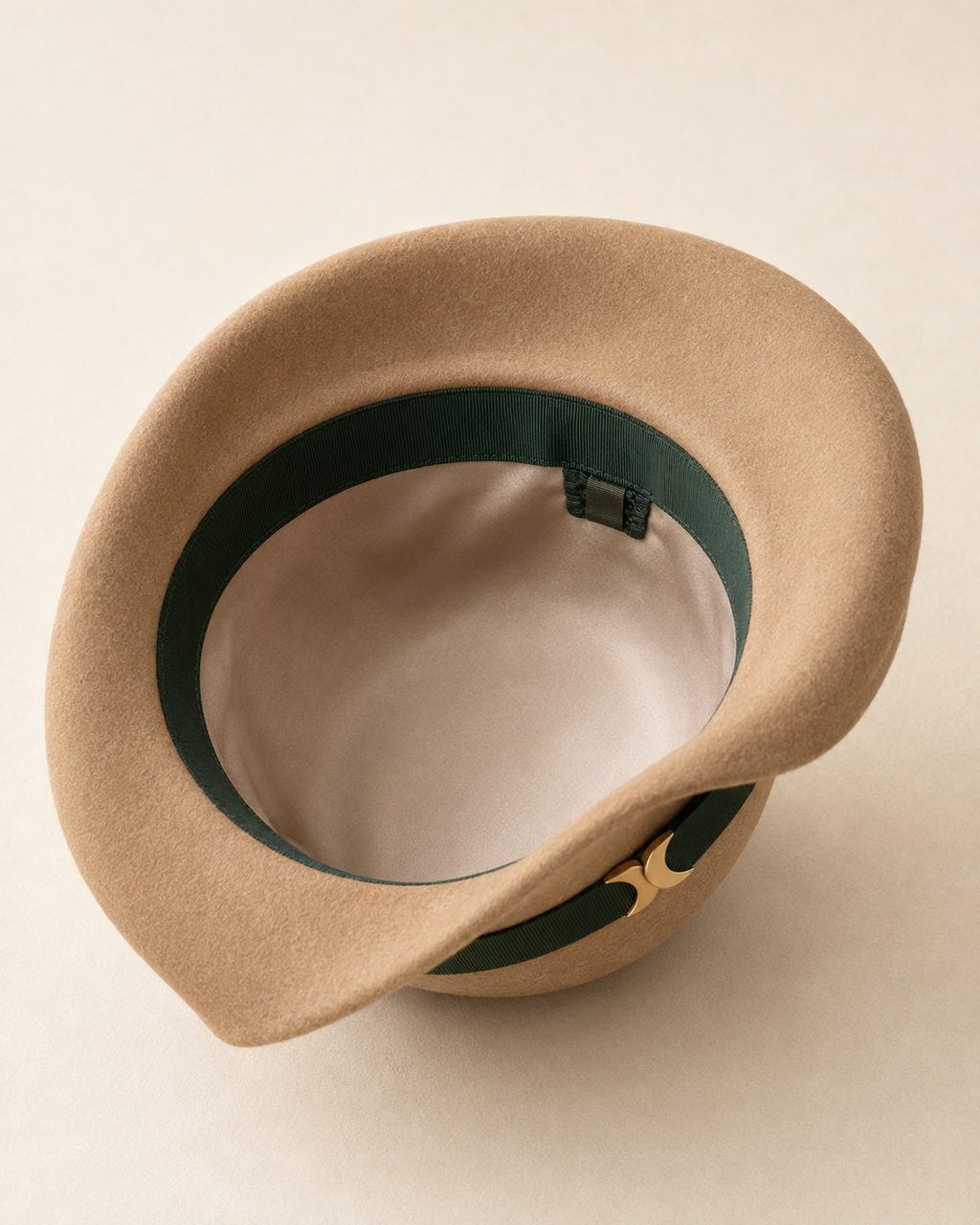 Lunara Fold Women’s Wool Felt Cloche Hat – Camel Beige