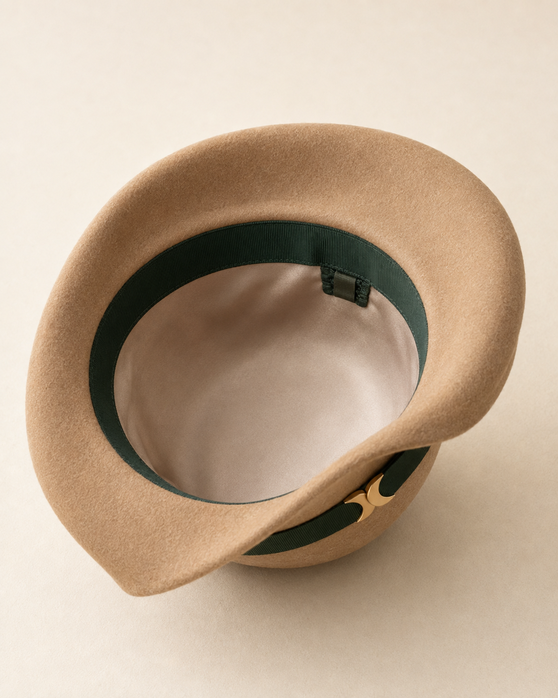 Lunara Fold Women’s Wool Felt Cloche Hat – Camel Beige