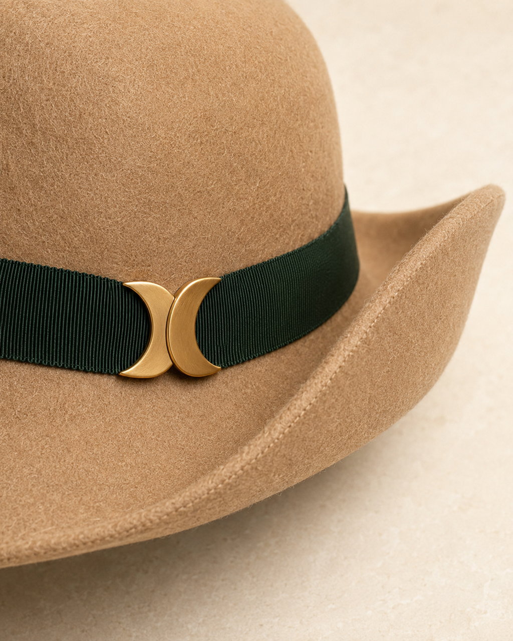 Lunara Fold Women’s Wool Felt Cloche Hat – Camel Beige