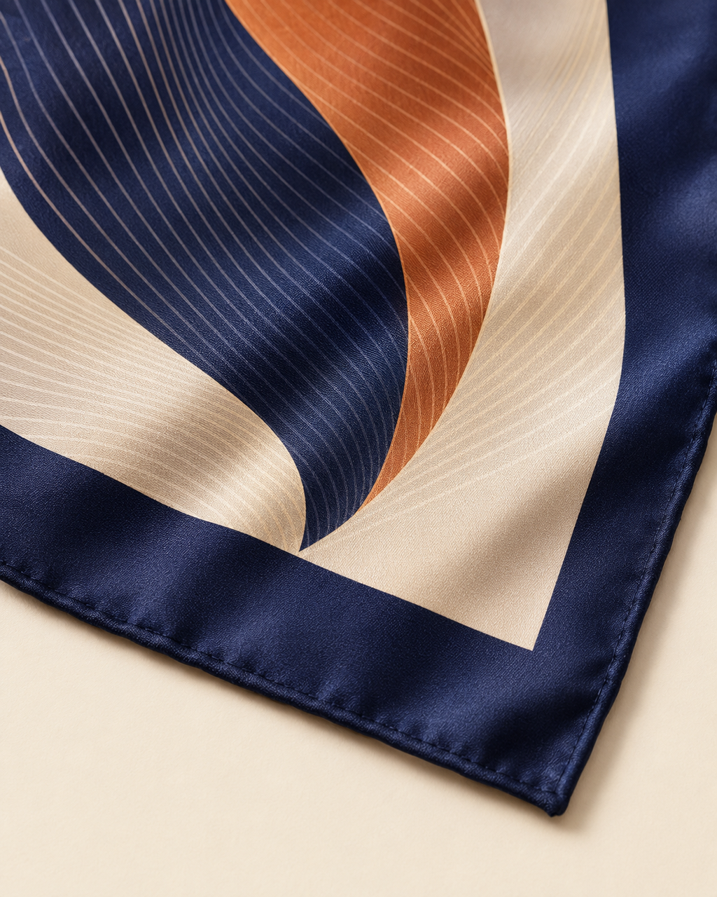 Aurelia Current Satin Scarf – Midnight Navy