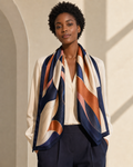 Aurelia Current Satin Scarf – Midnight Navy