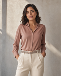 Evara Bridge Women’s Pebbled Leather Belt – Stone Taupe