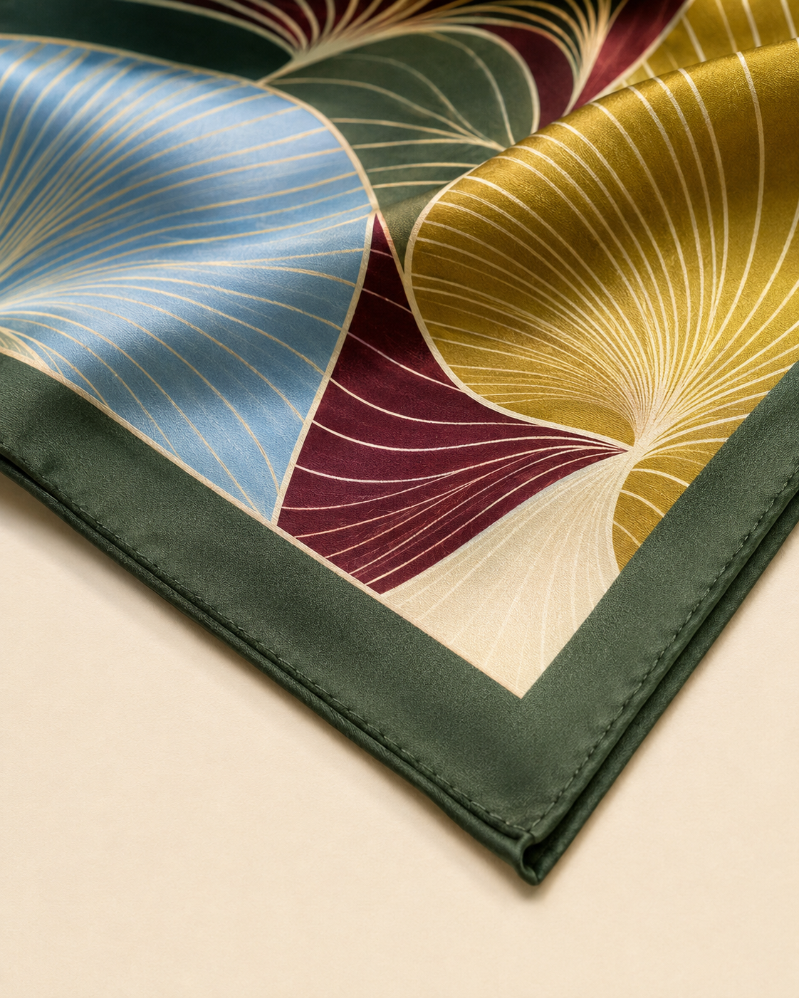 Luminous Canopy Satin Scarf – Forest Green