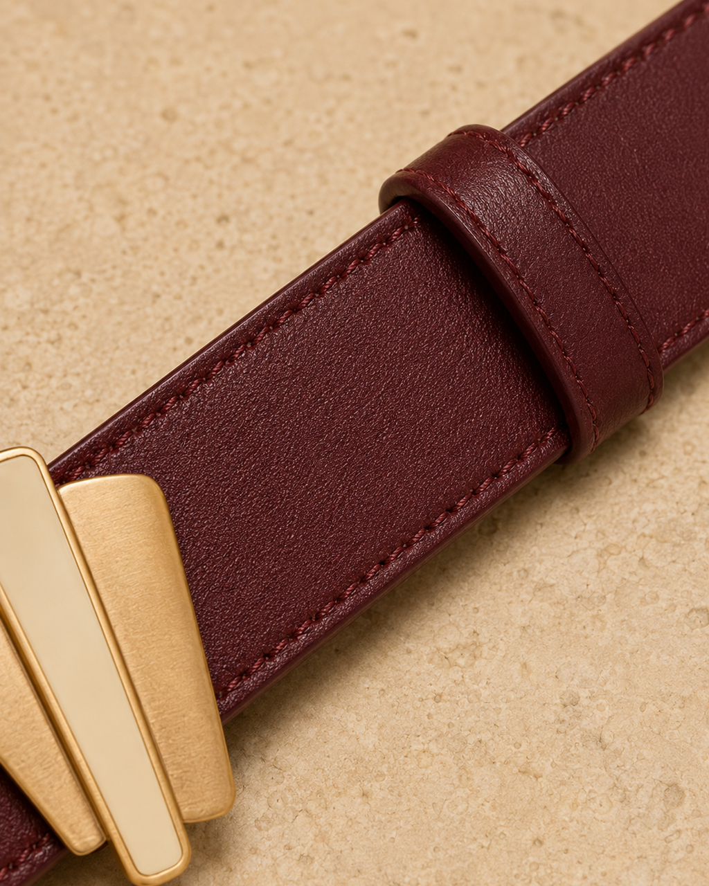 Maris Fan Wide Leather Belt – Oxblood Burgundy