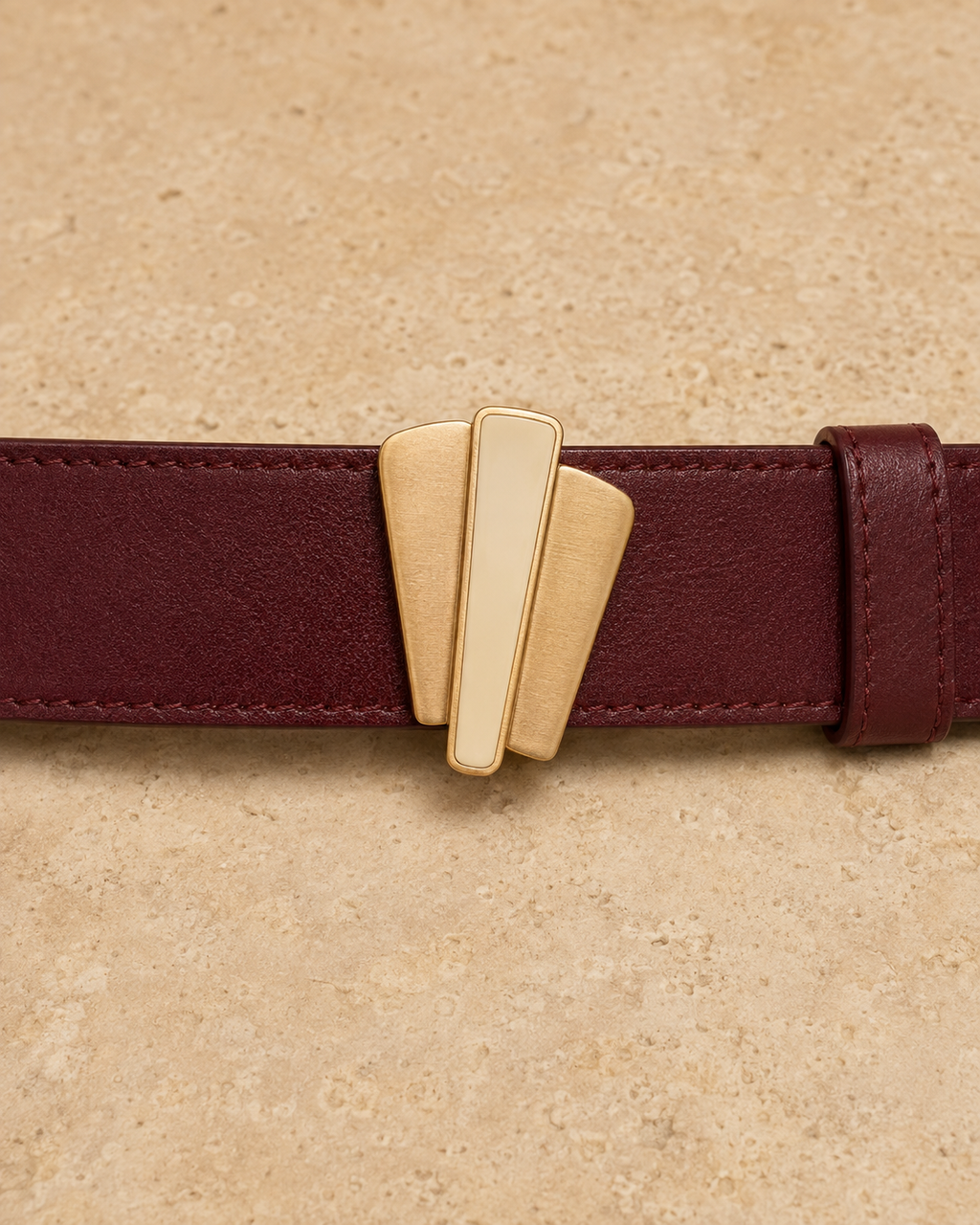 Maris Fan Wide Leather Belt – Oxblood Burgundy