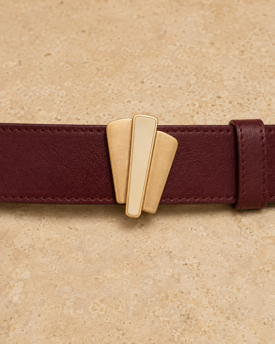 Maris Fan Wide Leather Belt – Oxblood Burgundy