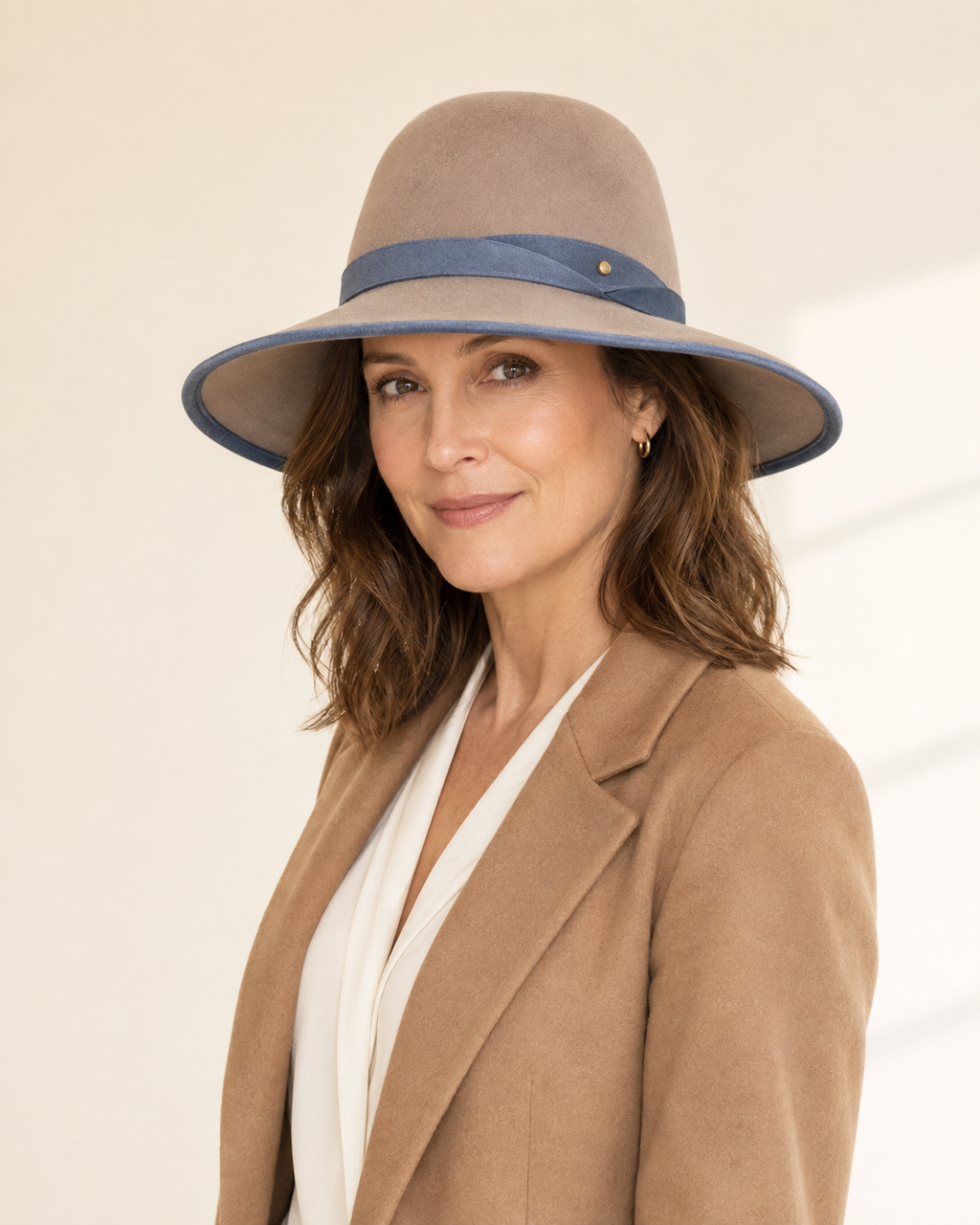 Elowyn Halo Women’s Wool Felt Wide-Brim Hat – Mushroom Taupe